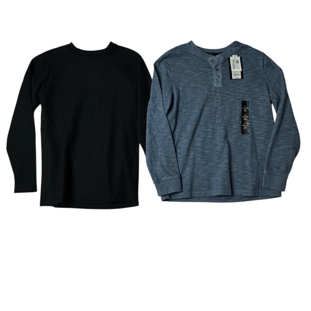 Boys Black and Blue Long Sleeve Shirts